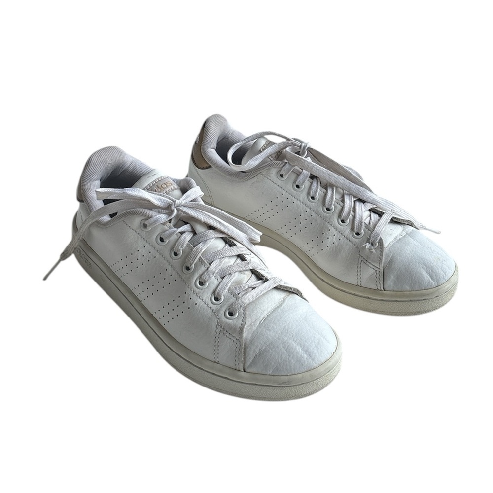 Adidas Women's Advantage White/Gold Casual Tennis Sneakers Shoes Size 7